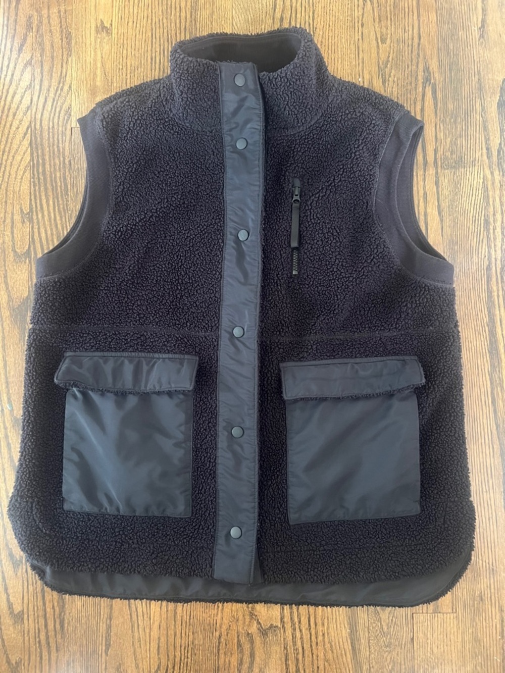 FLX Women’s Black Sherpa Fleece Vest - Cozy Layering Vest